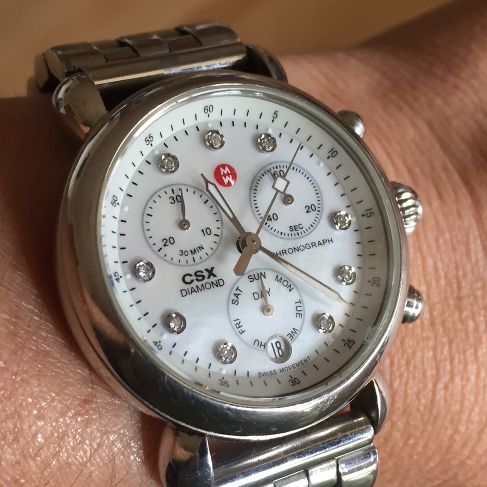 Michele CSX Watch Diamond Mother of Pearl Dial